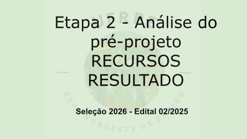 Resultado dos recursos da etapa 2
