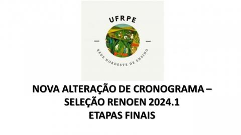 Segue o novo cronograma